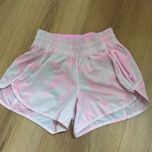 Lululemon Athletica *MIAMI PINK* and White Tracker III Shorts